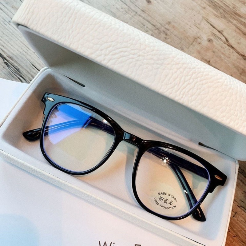 Mắt kính giả cận gọng chữ V thời trang, kính mát gọng trong nam nữ form unisex phong cách retro Hàn Quốc đơn giản