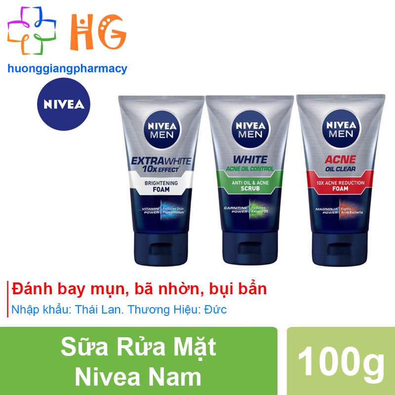 Sữa rửa mặt Nivea nam hàng Chính Hãng Thương hiệu Đức sản xuất tại Thái Lan