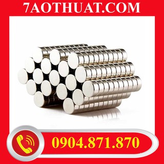Bộ 10 viên Nam Châm Đất Hiếm Loại Tròn Từ Tính Cực Mạnh 2x10 mm