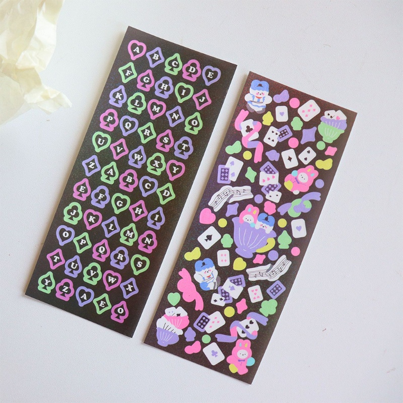 Set 2 Sticker PVC Dán Trang Trí Chai Nước / Sổ Tay / Điện Thoại