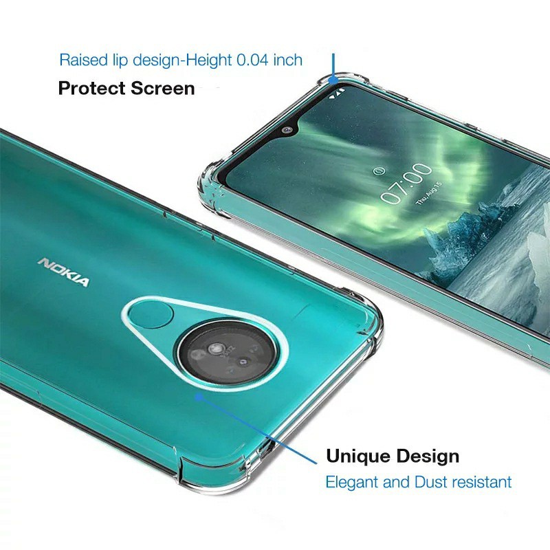 Ốp lưng Silicon Nokia 7.2 / Nokia 8.1 / Nokia X7 dẻo trong suốt lồi 4 góc cao cấp lâu ố vàng