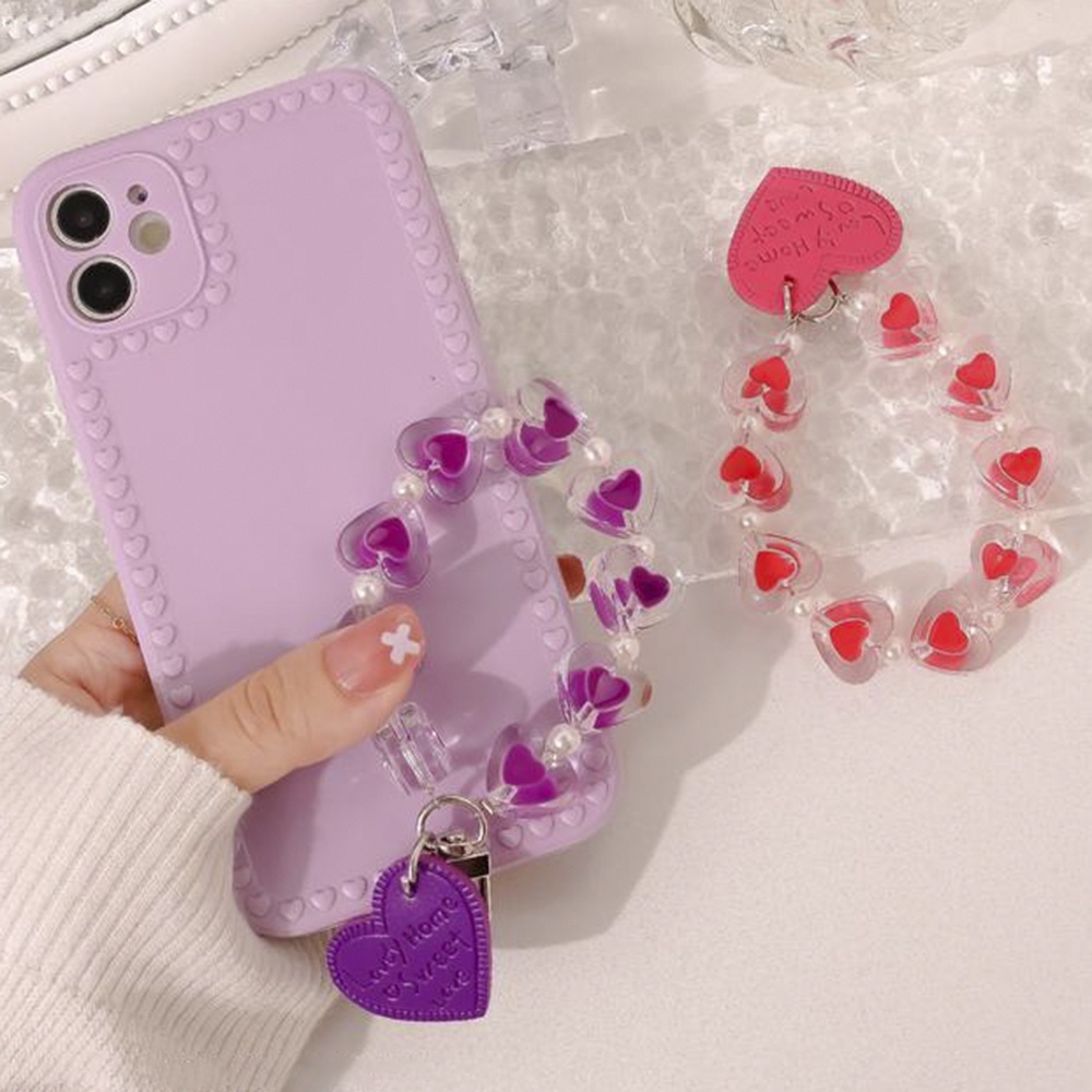 Mobile Dây Đeo Điện Thoại Xỏ Hạt Ngọc Trai Acrylic DIY Chống Thất Lạc