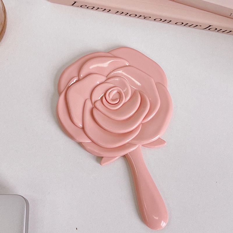 Gương Trang Điểm Cầm Tay Hình Hoa Hồng Phong Cách Bắc Âu Dễ Thương