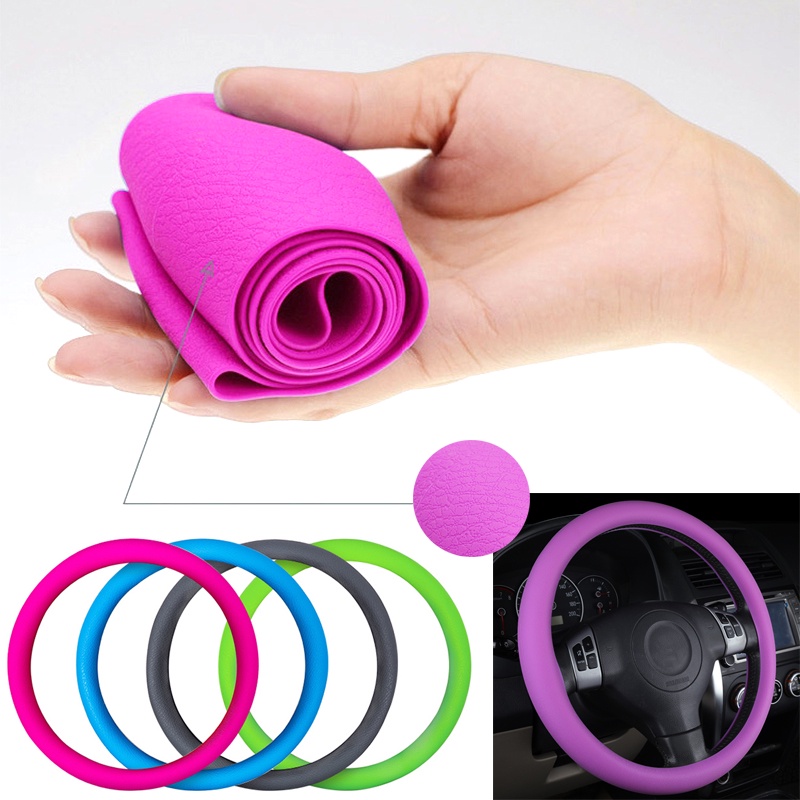 Vỏ Bọc Vô Lăng Bằng Silicon Mềm Nhiều Màu Thông Dụng Cho Xe Hơi