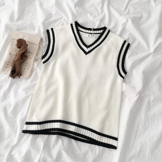 Áo gile len cổ chữ V