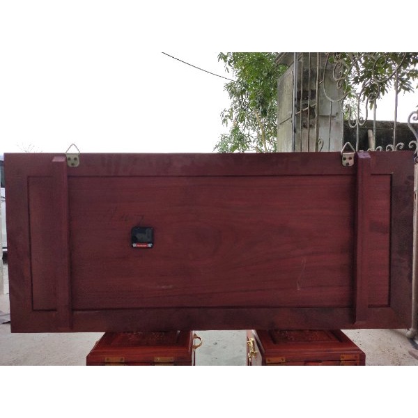 Tranh Đồng Hồ Gỗ Hương Thếp Vàng kích thước 48cm x 108cm