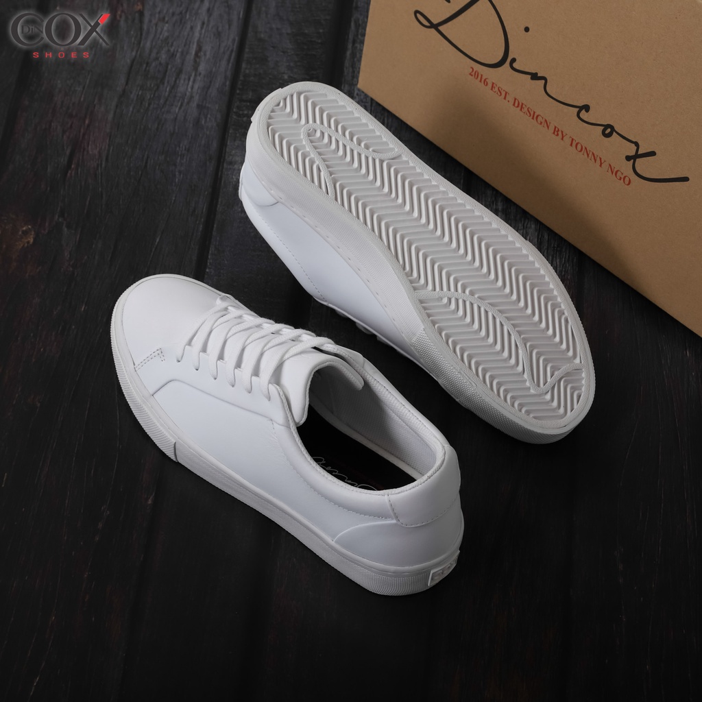 Giày Sneaker Da Unisex DINCOX-D20 FULL WHITE Năng Động Cá Tính