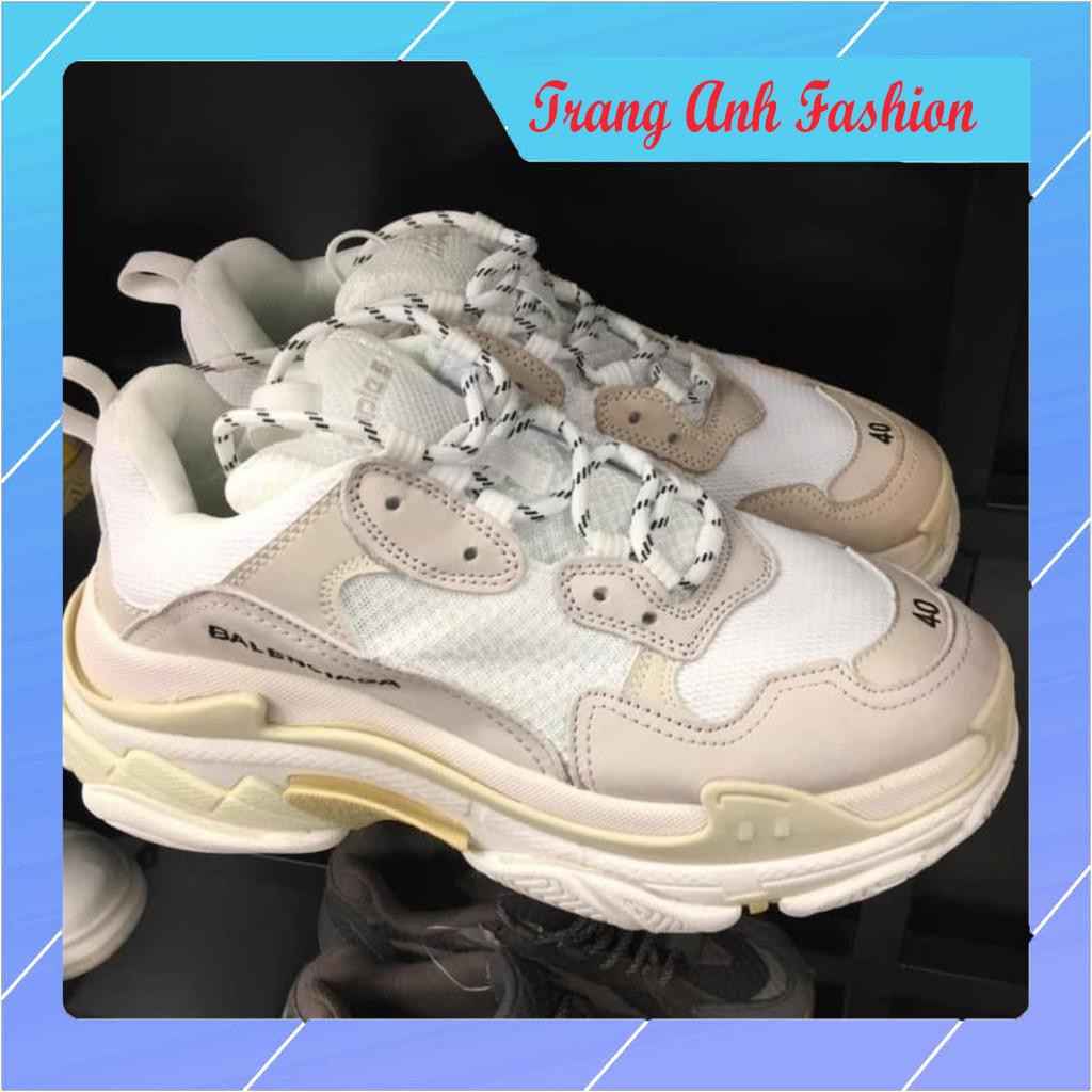 [Video tận cảnh]Giày Sneaker Balen Nam Nữ Đế Bẩn Trips Cao Cấp + Màu Trắng - Trang Anh Fashion