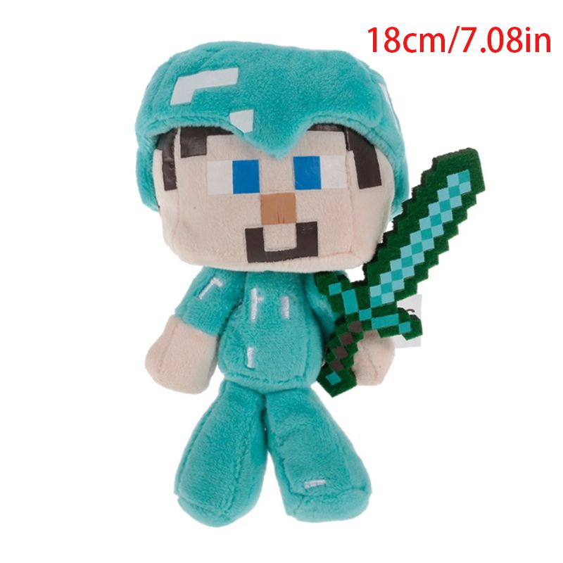 Minecraft Steve Plush Toys 18cm/7inch Minecraft Steve With Sword Stuffed Kid Toy