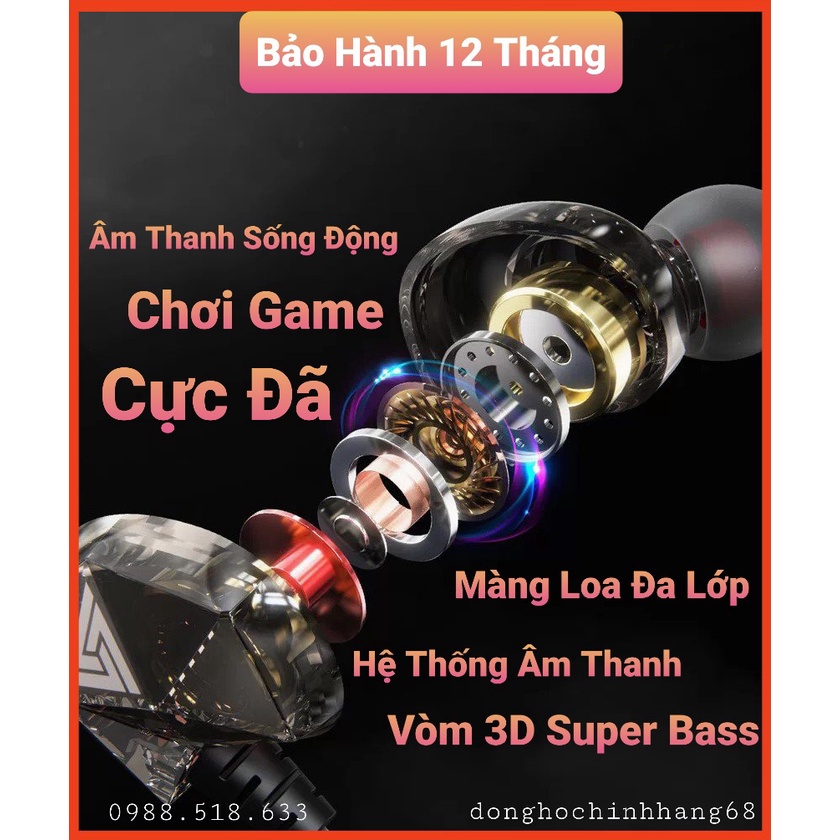 Tai Nghe Chơi Game Qkz Ak2 Pro , Tai Nghe Gaming Pubg Và Game Khác, Âm Thanh Super Bass, Dây Chống Rối, Có Mic Đàm Thoại