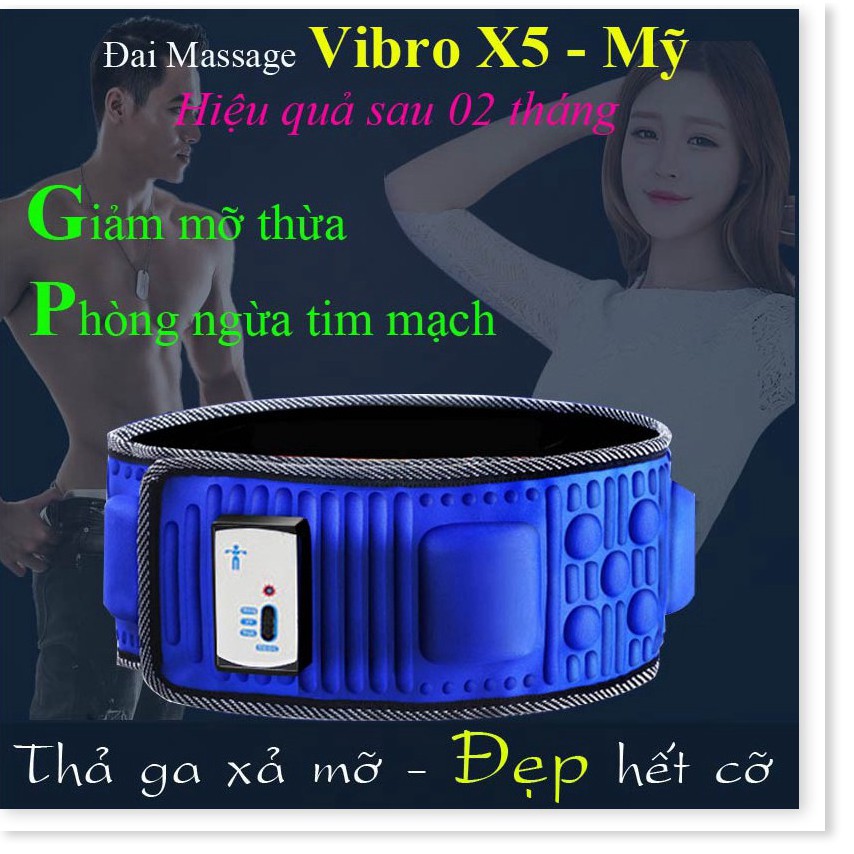 Máy Massage bụng Rung Nóng Tan mỡ Chính Hãng Mỹ Vibro X5- Đai Massage bụng- máy đánh tan mỡ bụng