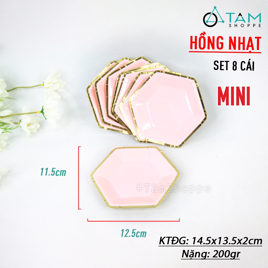 Set đồ giấy trang trí tiệc tông màu Hồng nhạt SETDG-04