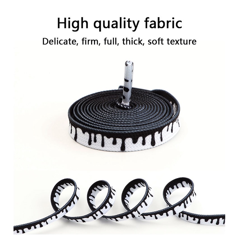 1 Cặp Dây Giày Dẹt In Họa Tiết Cổ Điển