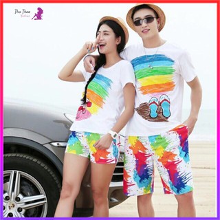 [ 𝗛𝗮̀𝗻𝗴 𝗤𝘂𝗮̉𝗻𝗴 𝗖𝗵𝗮̂𝘂]-Set 2 Bộ Đồ Đi Biển Nam và Nữ, Gia Đình-Vải Đẹp-Nhắn Tin Size Cho Shop.