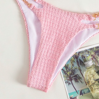 Bikini tam giác hồng phối xích