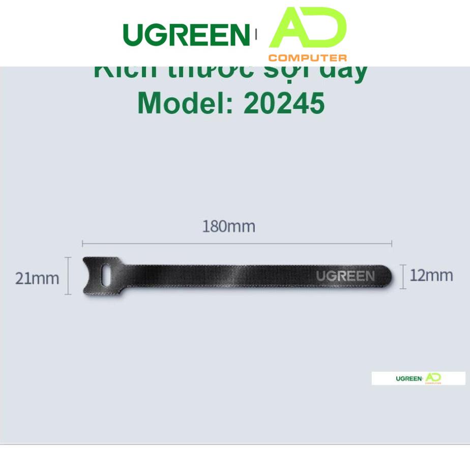 Dây dán tiện lợi UGREEN 50370 Velcro làm gọn dây sạc, dây tai nghe, dây máy tính...dài 14cm
