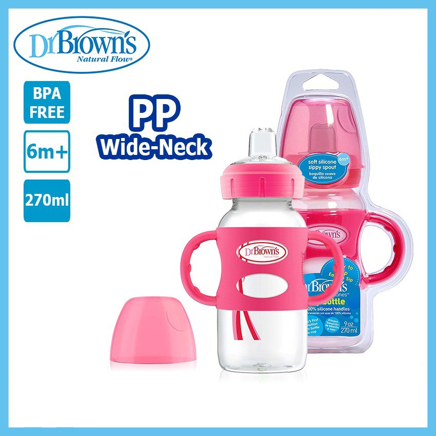 Bình sữa Dr Brown's cổ rộng 2 giai đoạn 270ml