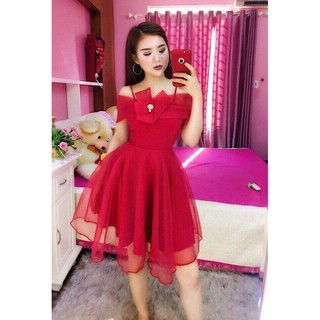 Đầm lưới kết nơ