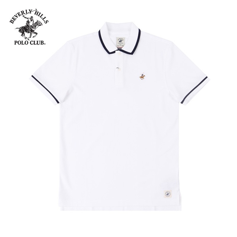 Áo polo ngắn tay Nam Beverly Hills Polo Club Slimfit 100% cotton Trắng PMRSS20TL111