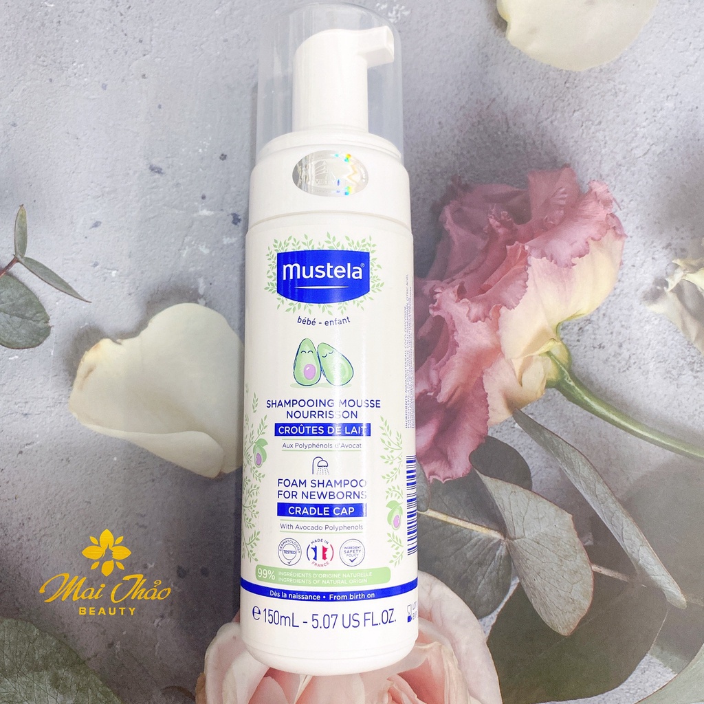 Mustela Dầu gội tạo bọt cho trẻ sơ sinh siêu nhẹ nhàng Foam Shampoo For Newborns 150ml