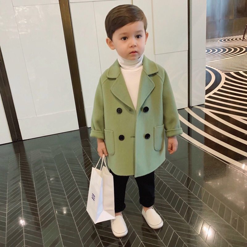 Áo Khoác Len Dáng Dài Thời Trang Cho Bé Trai
