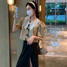 Áo sơ mi nữ phối cổ zen (Chất liệu đũi lạnh) • 2ENDSHOP