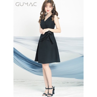 Đầm cổ V phối phụ kiện GUMAC MS04948_DEN