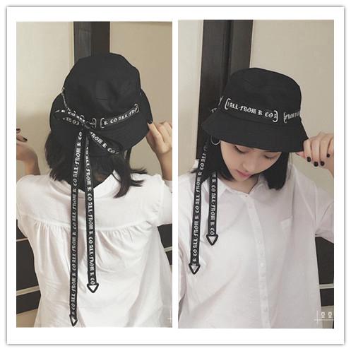 Women's fashion printed drawstring bucket hats