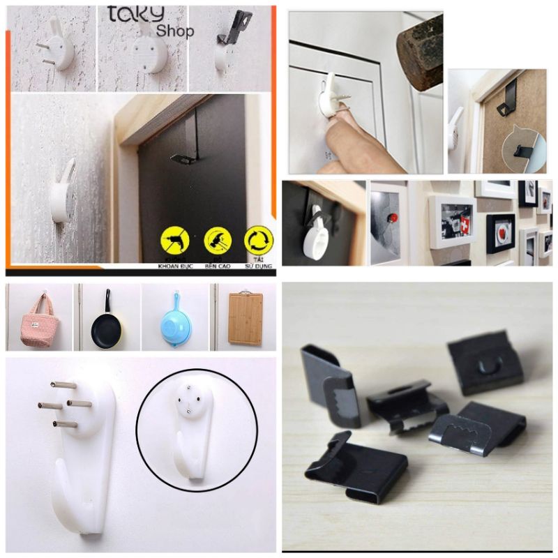 compo 1000 chiếc (đinh 3 chân), móc treo tranh ko cần khoan đục tường khi  treo, móc treo đồ, giá rẻ tận gốc