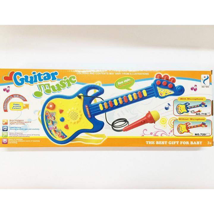 ĐỒ CHƠI ĐÀN GUITAR ĐIỆN KÈM MICRO HÁT KARAOKE CHO BÉ DÀI 50CM,GIÁ SIÊU RẺ