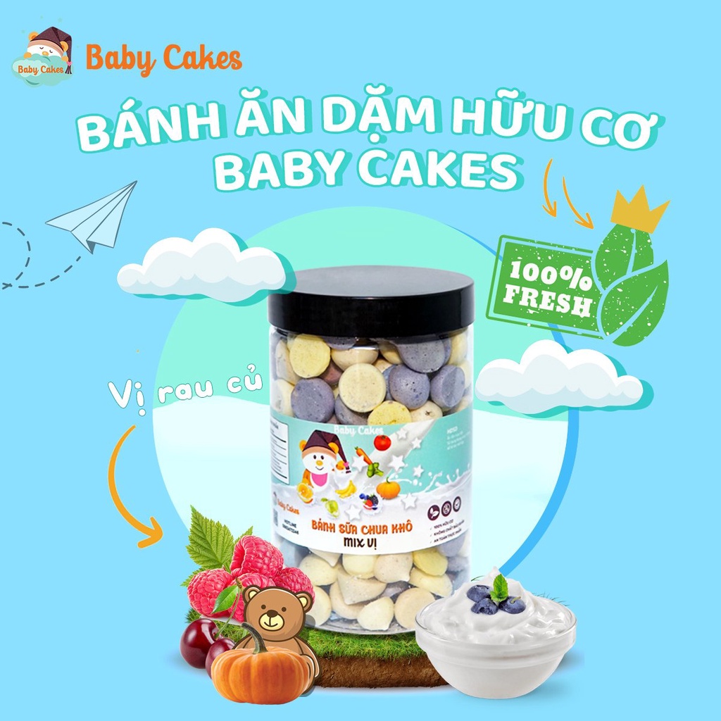 Bánh ăn dặm cho bé Baby Cakes vị rau củ 800ml cho trẻ từ 6 tháng tuổi tập nhai