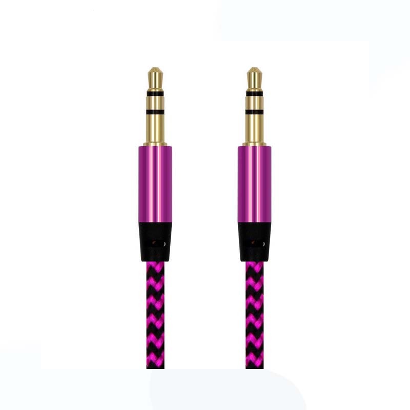 Dây cáp âm thanh Aux 3.5mm dài 1m cho loa, Mp3, điện thoại, xe hơi, máy tính - Cáp Dây Dù Mạ Vàng 2 đầu 3.5mm