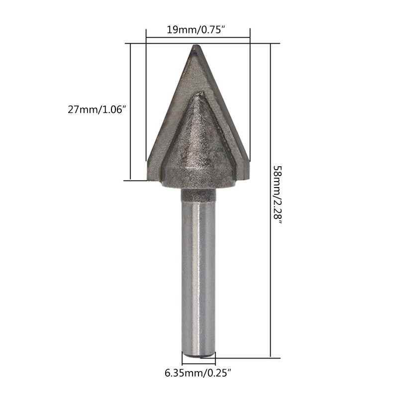 Mũi Phay Router # 1 # 4 # 3 # 4 # 60 #° Dụng Cụ Cắt Tỉa Hình Chữ V Chuyên Dụng