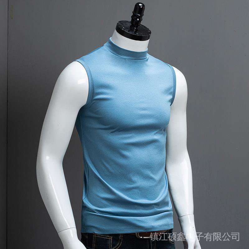 Áo Thun Ba Lỗ Cổ Cao Màu Sắc Thời Trang Cho Nam