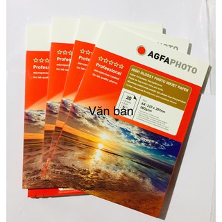 Combo 5 tập 10 tập giấy ảnh rc 1 mặt agfa khổ a4 định lượng 260 gsm