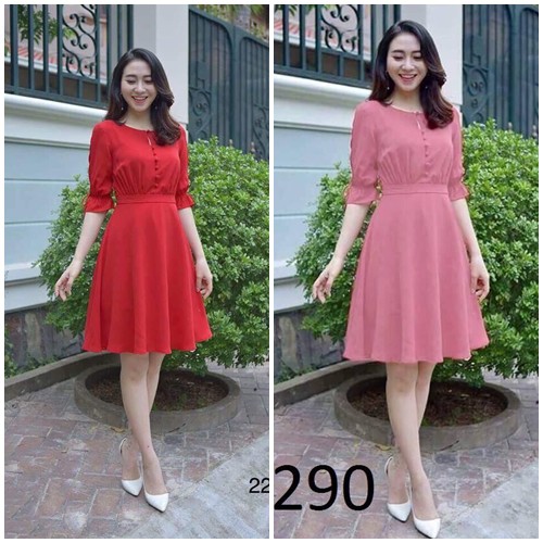 ĐẦM XÒE PHỐI NÚT VẢI ĐẸP K2 ĐỦ SIZE 30 ĐÊN 72KG