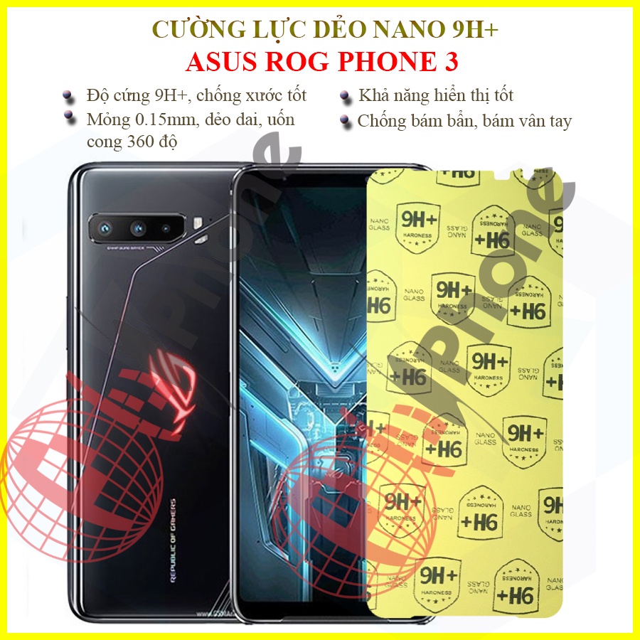 Dán cường lực dẻo nano trong hoặc nhám cho Asus ROG Phone 3