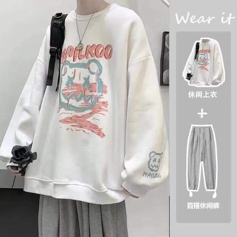 Áo SWEATER in hình gấu tay bồng cho Nam và Nữ