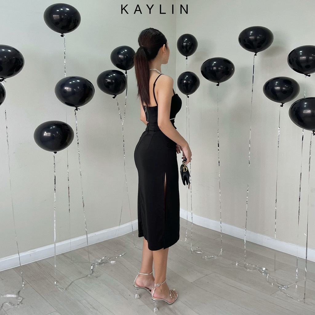 Set chân váy xẻ tà phối áo dây N1792 - KAYLIN