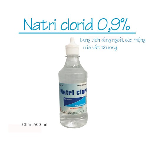 Nước Muối Sinh Lý Natri Clorid 0.9% Vô Trùng Súc Miệng Rửa Vết Thương Pharmedic (Chai 500ml)