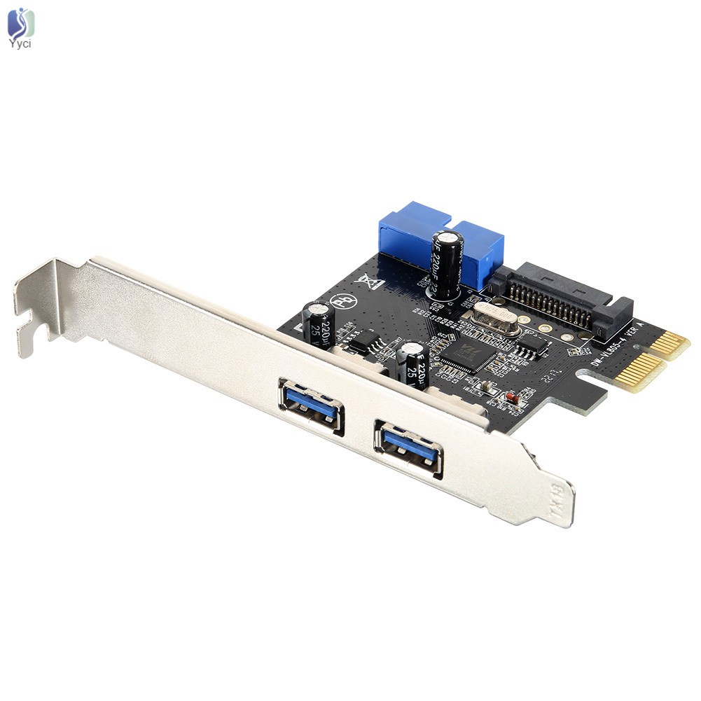 Yy Superspeed 2 Ports USB 3.0 Expension Card PCI-E 15 Pins SATA 5Gbps Power Connector @VN