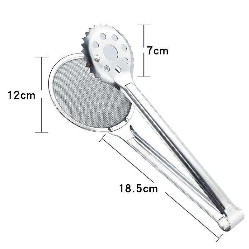 Kẹp gắp thức ăn có lưới ráo dầu inox 304 cao cấp big size