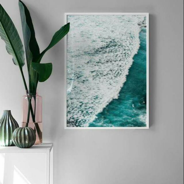 Tranh canvas biển xanh 30x40 kèm khung