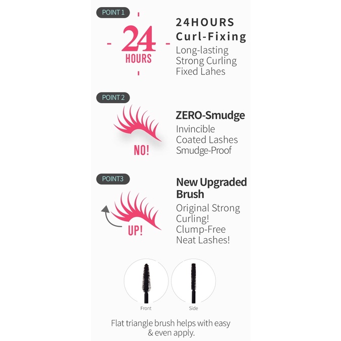 Mascara chuyên uốn cong và làm dài mi ETUDE Lash Perm Curl Fix Mascara Giúp Uốn Cong và chải dài lông mi 8g