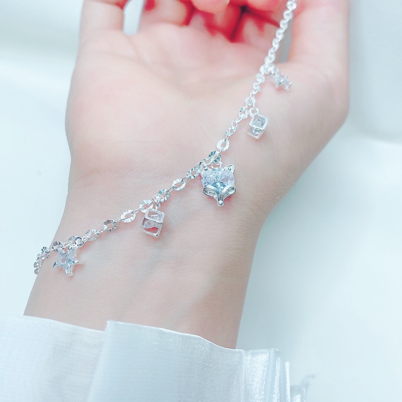 Vòng tay lắc tay hồ ly bạc ta mix charm hộp và charm ngôi sao MAINOMI Shop bạc xinh