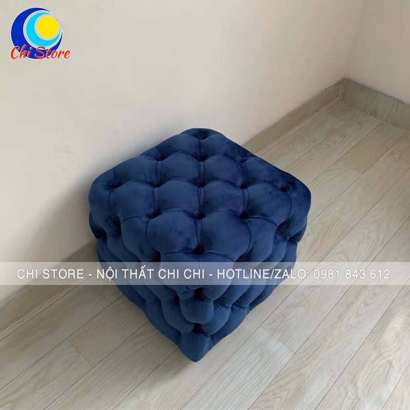 Ghế Đôn Sofa Vuông (50x45cm) Trang Trí Phòng Khách, Ghế Đôn Ngồi Chờ Siêu Xinh