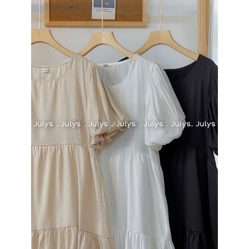 [Mã SKAMA06 giảm 8% tối đa 50K đơn 250K] Váy babydoll ba tầng tay bồng (ảnh thật shop chụp kèm video) | BigBuy360 - bigbuy360.vn