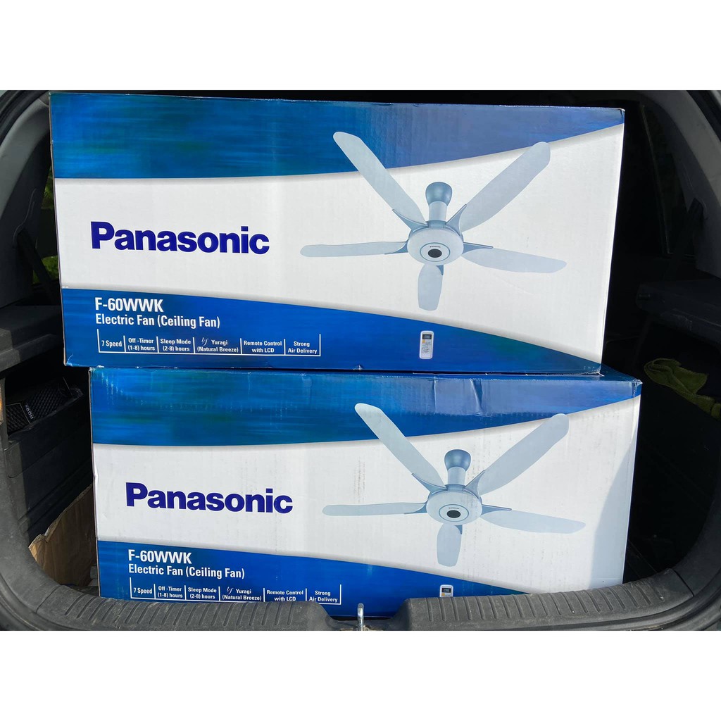 Quạt trần 7 cấp độ gió Panasonic F60WWK, 5 cánh, có điều khiển từ xa