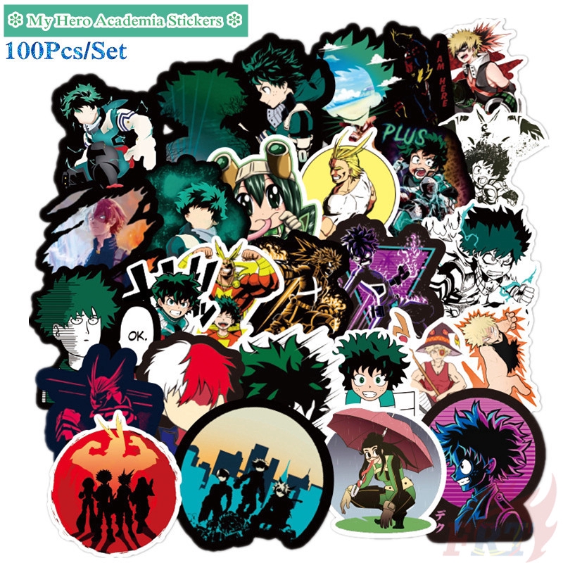 100Pcs/Set ❉ My Hero Academia Series A Stickers ❉ Midoriya Izuku Bakugou Katsuki Todoroki Shoto Anime Cartoon DIY Fashion Mixed Doodle Decals Stickers