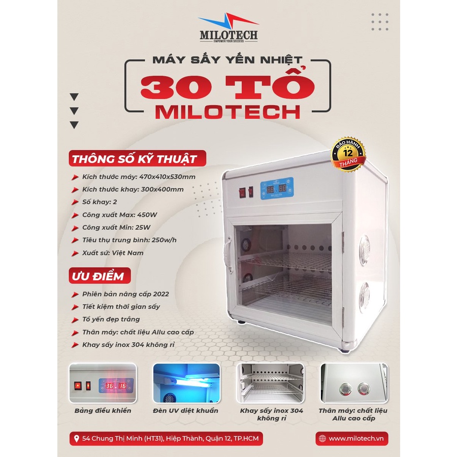 [Giá rẻ nhất] Máy sấy tổ yến 30 tổ